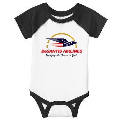 DeSantis Airlines Funny Political Meme DeSantis Airlines Ron DeSantis Infant Baby Jersey Bodysuit