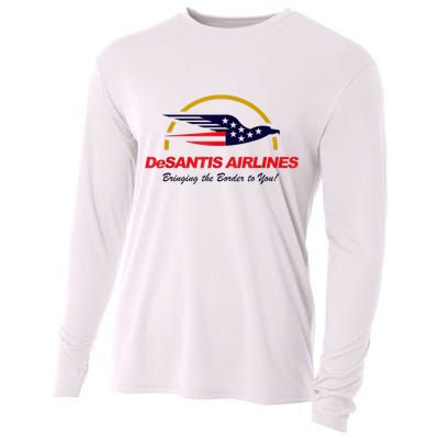 DeSantis Airlines Funny Political Meme Ron DeSantis Cooling Performance Long Sleeve Crew