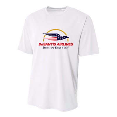 DeSantis Airlines Funny Political Meme Ron DeSantis Youth Performance Sprint T-Shirt