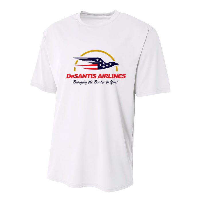 DeSantis Airlines Funny Political Meme Ron DeSantis Youth Performance Sprint T-Shirt