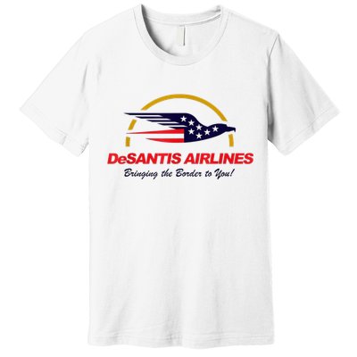 DeSantis Airlines Funny Political Meme Ron DeSantis Premium T-Shirt