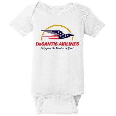 DeSantis Airlines Funny Political Meme Ron DeSantis Baby Bodysuit