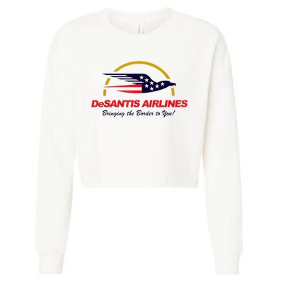 DeSantis Airlines Funny Political Meme Ron DeSantis Cropped Pullover Crew