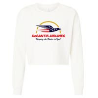 DeSantis Airlines Funny Political Meme Ron DeSantis Cropped Pullover Crew