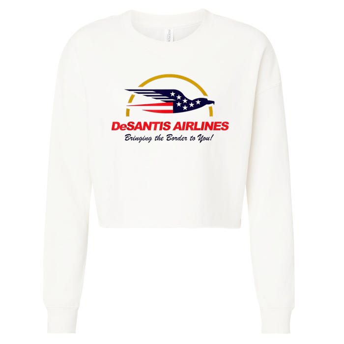 DeSantis Airlines Funny Political Meme Ron DeSantis Cropped Pullover Crew