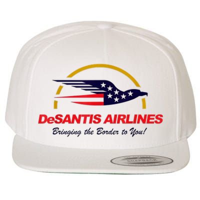 DeSantis Airlines Funny Political Meme Ron DeSantis Wool Snapback Cap