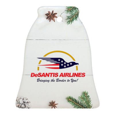 DeSantis Airlines Funny Political Meme Ron DeSantis Ceramic Bell Ornament