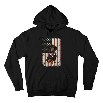 Dachshund American Flag Bandana 4th Of July Gifts Hoodie