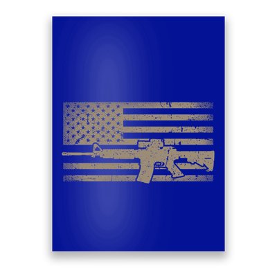 Distressed American Flag Ar15 Gift For Gun Lovers Ar15 Gift Poster