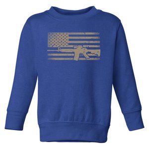 Distressed American Flag Ar15 Gift For Gun Lovers Ar15 Gift Toddler Sweatshirt