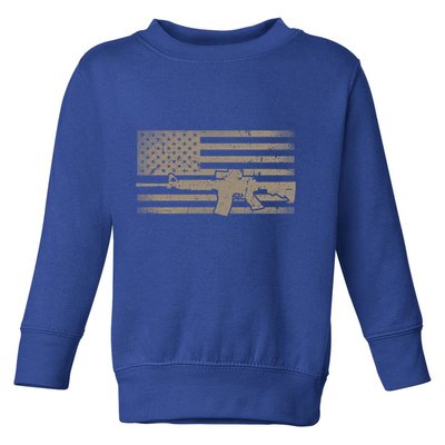 Distressed American Flag Ar15 Gift For Gun Lovers Ar15 Gift Toddler Sweatshirt