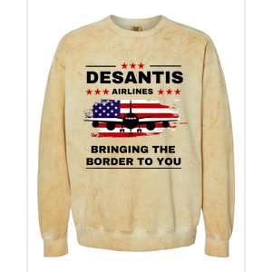 DeSantis Airlines Funny Political Meme Ron DeSantis USA Flag Colorblast Crewneck Sweatshirt