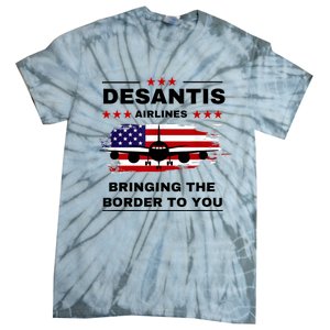 DeSantis Airlines Funny Political Meme Ron DeSantis USA Flag Tie-Dye T-Shirt