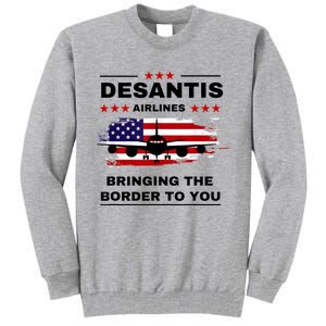 DeSantis Airlines Funny Political Meme Ron DeSantis USA Flag Tall Sweatshirt