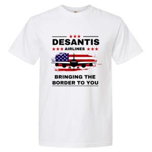 DeSantis Airlines Funny Political Meme Ron DeSantis USA Flag Garment-Dyed Heavyweight T-Shirt