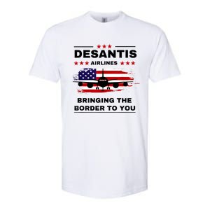 DeSantis Airlines Funny Political Meme Ron DeSantis USA Flag Softstyle CVC T-Shirt