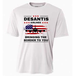 DeSantis Airlines Funny Political Meme Ron DeSantis USA Flag Cooling Performance Crew T-Shirt