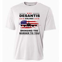 DeSantis Airlines Funny Political Meme Ron DeSantis USA Flag Cooling Performance Crew T-Shirt