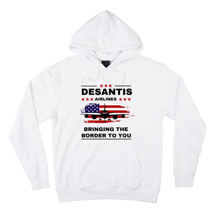 DeSantis Airlines Funny Political Meme Ron DeSantis USA Flag Hoodie