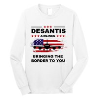 DeSantis Airlines Funny Political Meme Ron DeSantis USA Flag Long Sleeve Shirt