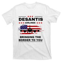 DeSantis Airlines Funny Political Meme Ron DeSantis USA Flag T-Shirt