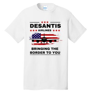 DeSantis Airlines Funny Political Meme Ron DeSantis USA Flag Tall T-Shirt