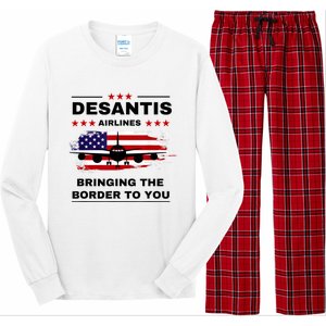 DeSantis Airlines Funny Political Meme Ron DeSantis USA Flag Long Sleeve Pajama Set