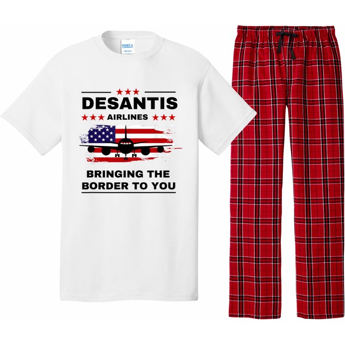 DeSantis Airlines Funny Political Meme Ron DeSantis USA Flag Pajama Set