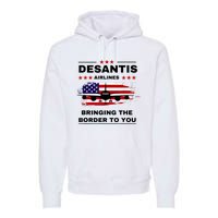 DeSantis Airlines Funny Political Meme Ron DeSantis USA Flag Premium Hoodie