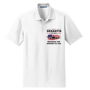 DeSantis Airlines Funny Political Meme Ron DeSantis USA Flag Dry Zone Grid Polo