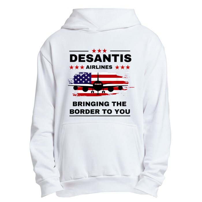 DeSantis Airlines Funny Political Meme Ron DeSantis USA Flag Urban Pullover Hoodie