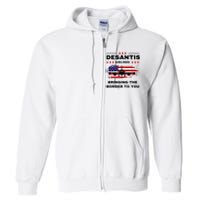 DeSantis Airlines Funny Political Meme Ron DeSantis USA Flag Full Zip Hoodie