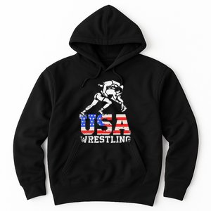 Distressed American Flag USA Wrestling Wrestler Wrestle  Hoodie