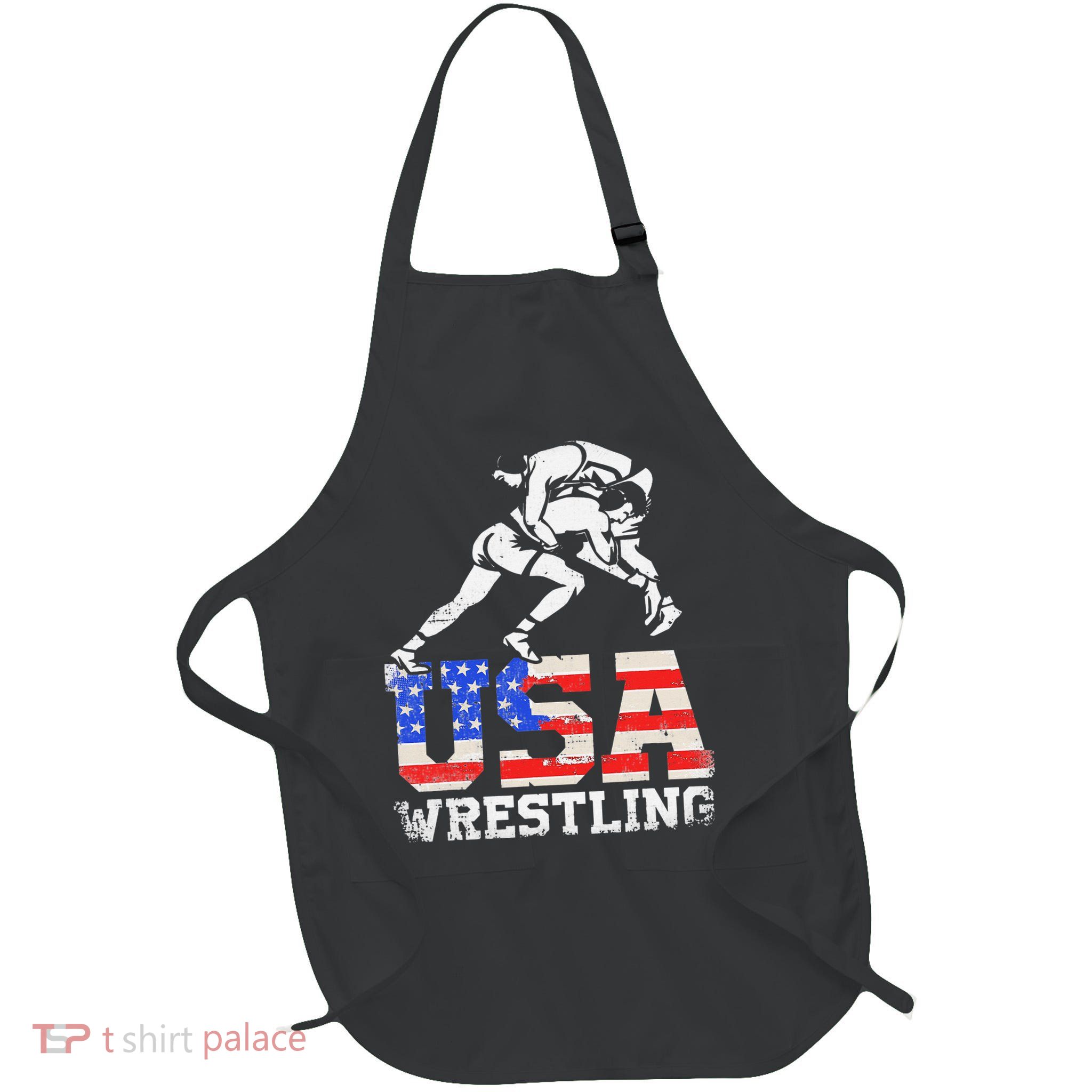 Distressed American Flag USA Wrestling Wrestler Wrestle  Apron