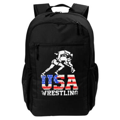 Distressed American Flag USA Wrestling Wrestler Wrestle  Backpack