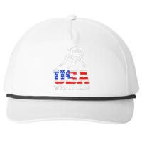 Distressed American Flag USA Wrestling Wrestler Wrestle  Snapback Five-Panel Rope Hat