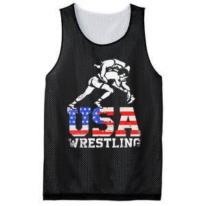 Distressed American Flag USA Wrestling Wrestler Wrestle  Mesh Reversible Basketball Jersey Tank