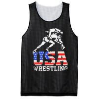 Distressed American Flag USA Wrestling Wrestler Wrestle  Mesh Reversible Basketball Jersey Tank