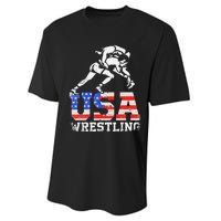 Distressed American Flag USA Wrestling Wrestler Wrestle  Performance Sprint T-Shirt