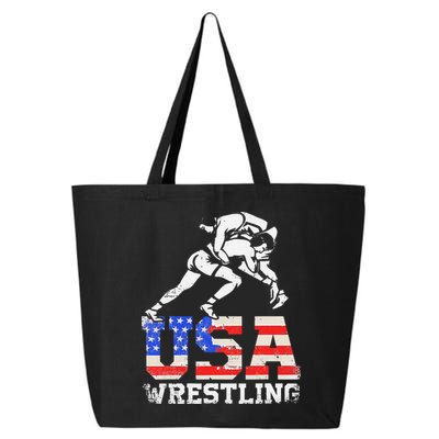 Distressed American Flag USA Wrestling Wrestler Wrestle  25L Jumbo Tote