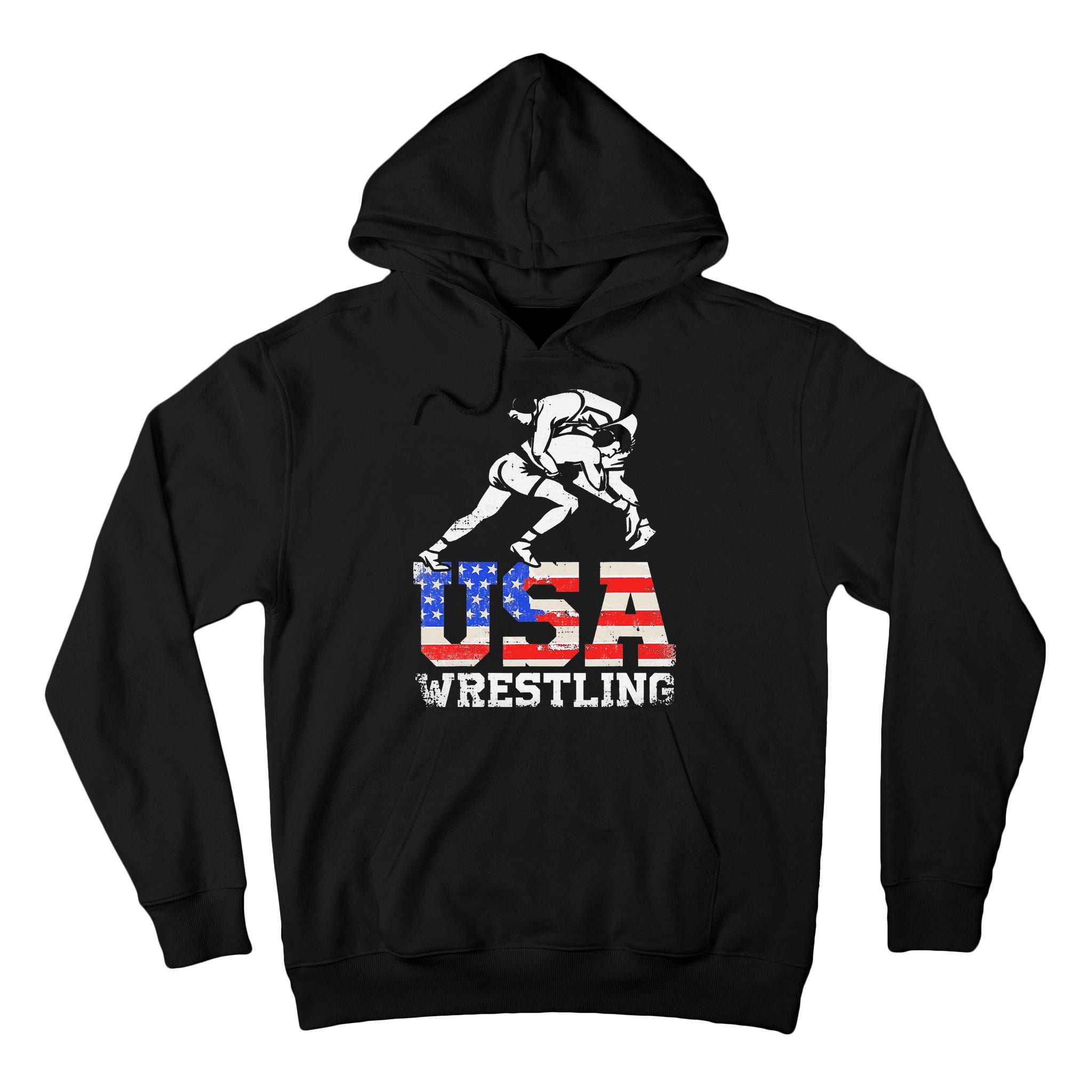 Distressed American Flag USA Wrestling Wrestler Wrestle  Tall Hoodie