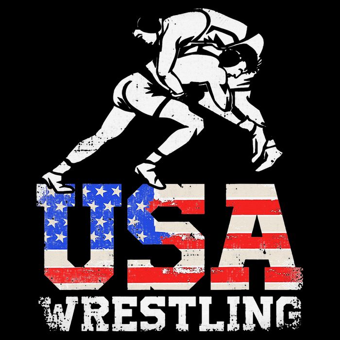 Distressed American Flag USA Wrestling Wrestler Wrestle  Kids Hoodie
