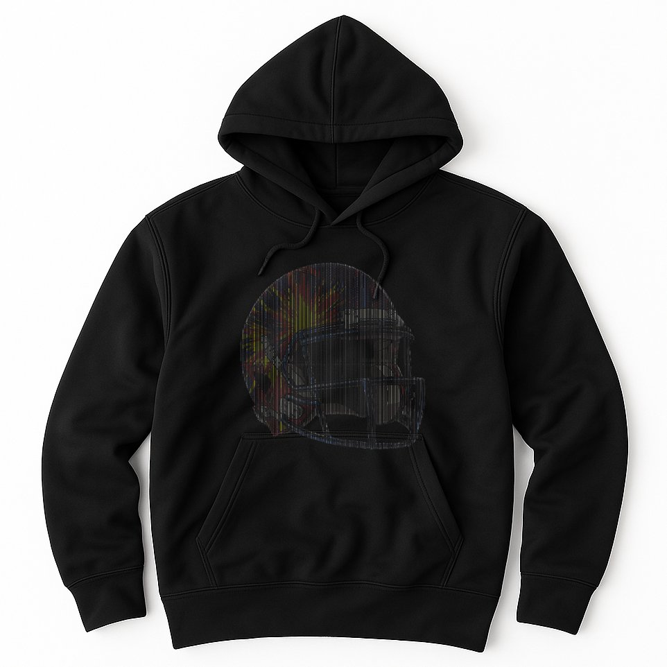Dynamic American Football Helmet Hoodie