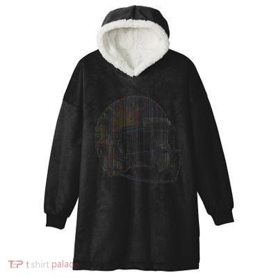 Dynamic American Football Helmet Hooded Wearable Blanket