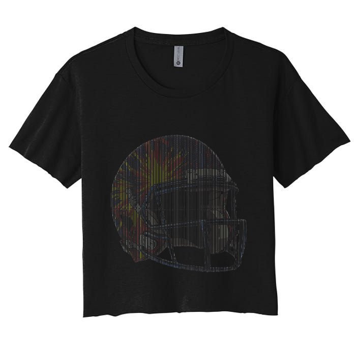 Dynamic American Football Helmet Women's Crop Top Tee