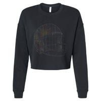 Dynamic American Football Helmet Cropped Pullover Crew