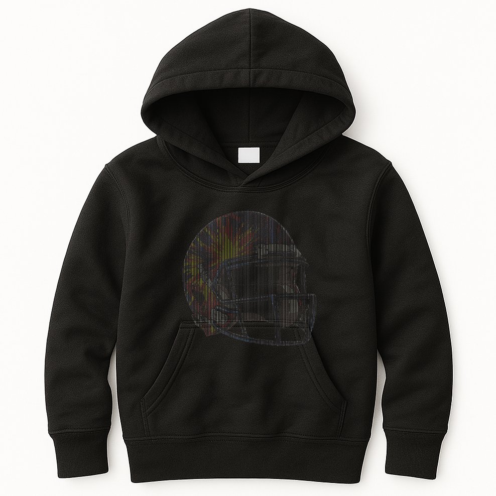 Dynamic American Football Helmet Kids Hoodie
