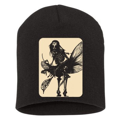 Dark Art Fairycore Butterfly Skeleton Short Acrylic Beanie