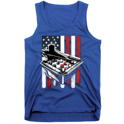 Distressed American Flag Gift Billiards Gift Tank Top