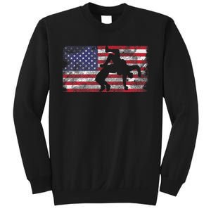 Distressed American Flag Wrestling Wrestler Women Sweatshirt